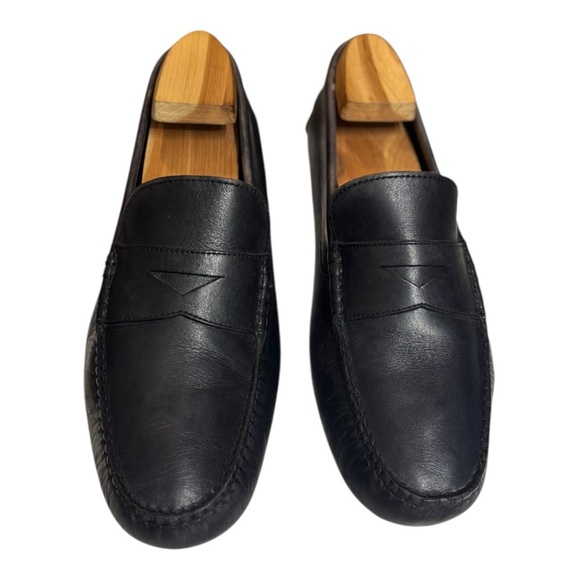 Nordstrom Black Leather Driving Loafers Mens Size 10 Black Penny Loafers